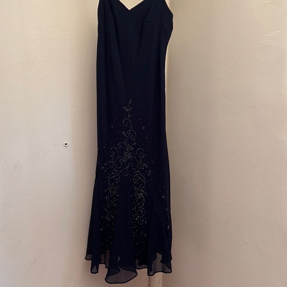 Navy blue dress size 14 evening dress with Rhinestone